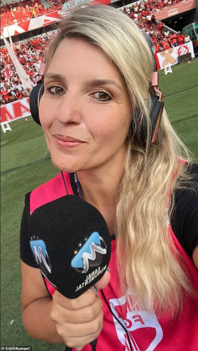 Pitchside reporter Gisele Kumpel has filed a complaint following an incident that took place on Sunday