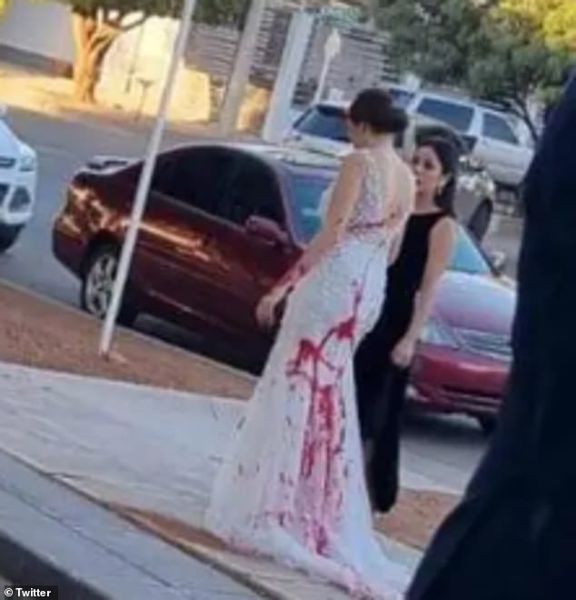 A couple's wedding was ruined after the groom's mother hired someone to spill red paint all over the bride-to-be's white dress