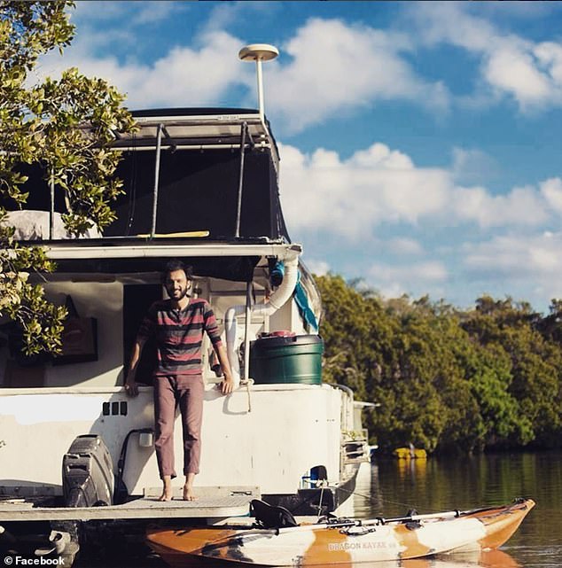 Jonathan Sriranganathan has promised to 'freeze rents in Brisbane' and punish landlords who resist with crippling interest rate hikes.  But such a policy would have no impact on him as he lives on a houseboat he calls 'Afterglow'.