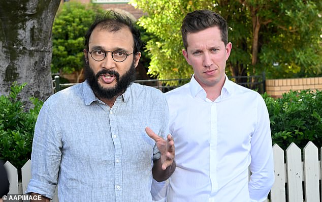 The Greens candidate (left) hopes to become mayor of Brisbane and is running a campaign promising to increase rates for homeowners by 650 per cent (pictured with Federal Greens housing spokesperson Max Chandler-Mather)