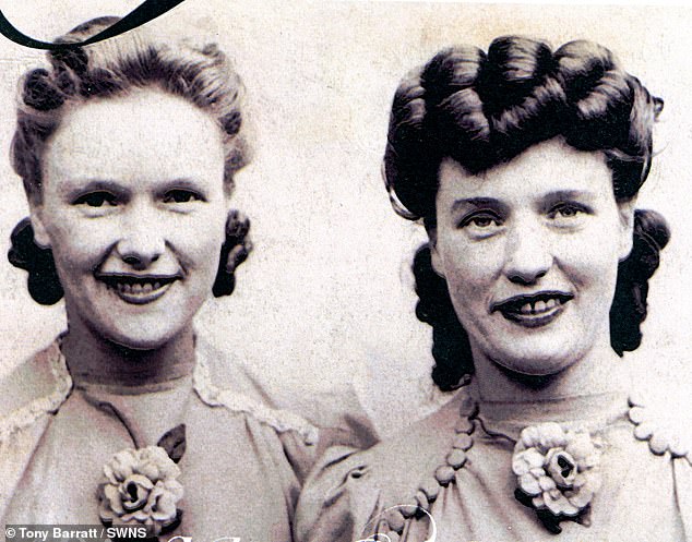 At the age of 14, the sisters started working as packers and labellers at Smiths Crisps after asking if there was a job on the way home from school (Thelma, left, and Elma)