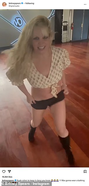 Britney Spears kept it 'classy' as she showed off her outfits and moves in two dance videos shared Friday night