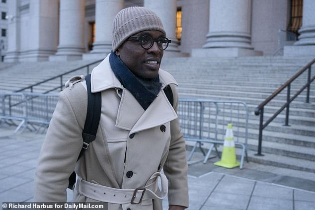 “Bling Bishop” Lamor Whitehead, 47, left Manhattan Federal Court on Monday after day one of his fraud trial