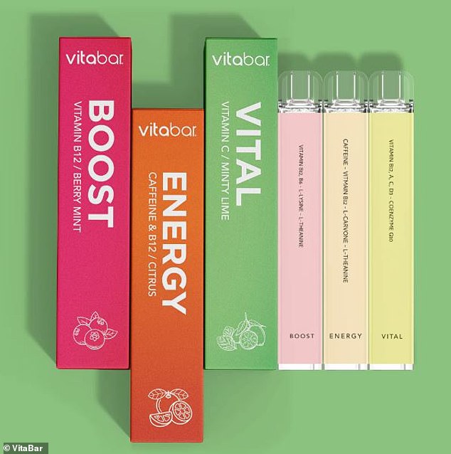 Experts told DailyMail.com that vapes containing caffeine, vitamins and essential oils can still lead to permanent lung damage, even if they do not contain nicotine