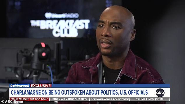 Charlamagne tha God has called Joe Biden 'an uninspiring candidate' for the 2024 presidential election, with 'no main character energy at all'