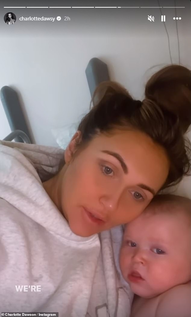 Charlotte Dawson has revealed her seven-month-old son Jude has been admitted to hospital for the second time with bronchitis
