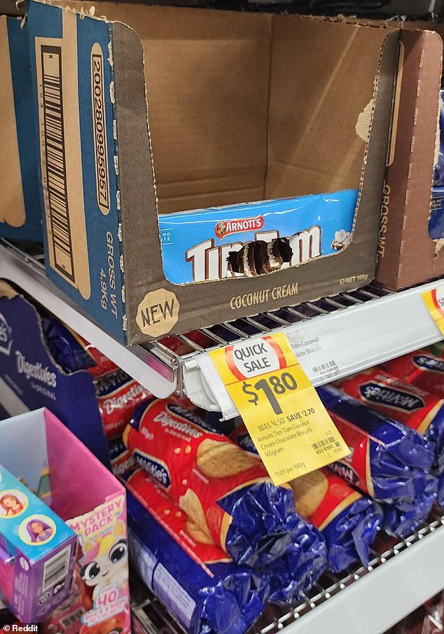 An irate Coles customer has shared a photo of a Tim Tam parcel apparently infested with vermin