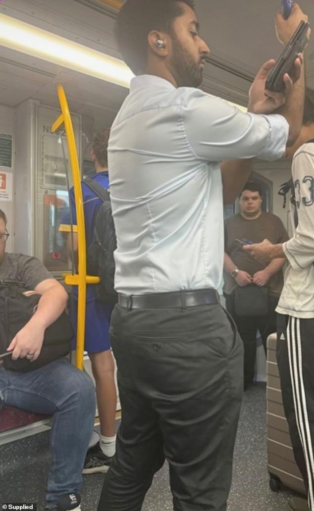 Married At First Sight groom Collins Christian has been spotted riding a tram in Sydney on his way to work, just days after complaining about having to return to reality following his time on the dating show