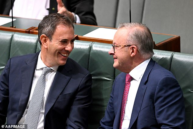 Treasurer Jim Chalmers blamed higher interest rates for higher unemployment (photo left with Prime Minister Anthony Albanese)