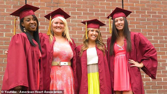 Fattore (far right) with three of her graduating classmates