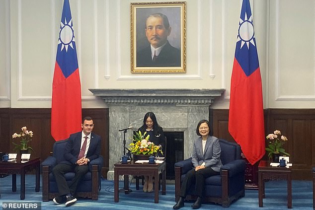 Mike Gallagher (left), Speaker of the US House of Representatives on China, said US support for Taiwan was 'extremely strong'