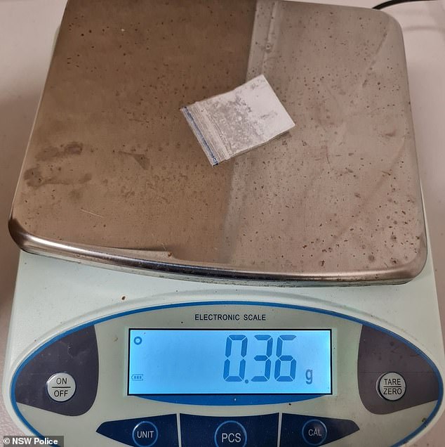 A driver accidentally handed over a bag of cocaine during a roadside breath test near Sydney