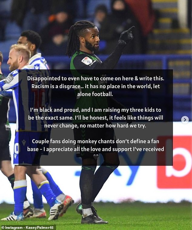 The midfielder shared a post on Instagram after reporting racist abuse during his side's match against Sheffield Wednesday earlier this month