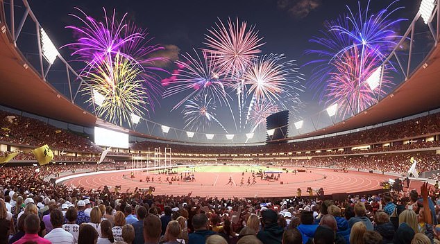 An artist's impression shows what could have happened if the Gabba had been completely rebuilt for the 2023 Olympics