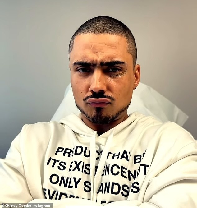 Quincy Brown, 32, decided to have his new 'Perfect' facial tattoo removed with a laser after receiving a backlash from fans and followers on social media