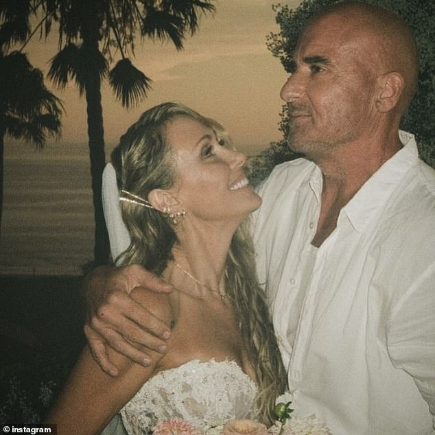 The Prison Break actor shared a loved-up photo of himself and Tish on Instagram and revealed how she helped him 'settle down'