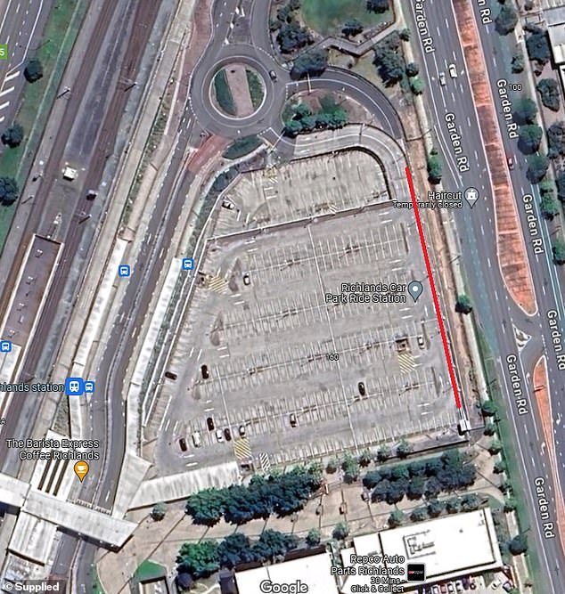 The driver parked his partner's car in an area (marked in red) towards the entrance of the parking lot, as all parking spaces were occupied