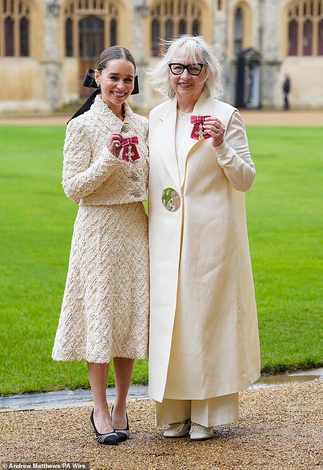 Emilia Clarke has been awarded an MBE degree with her mother Jenny for their work in setting up a brain injury charity