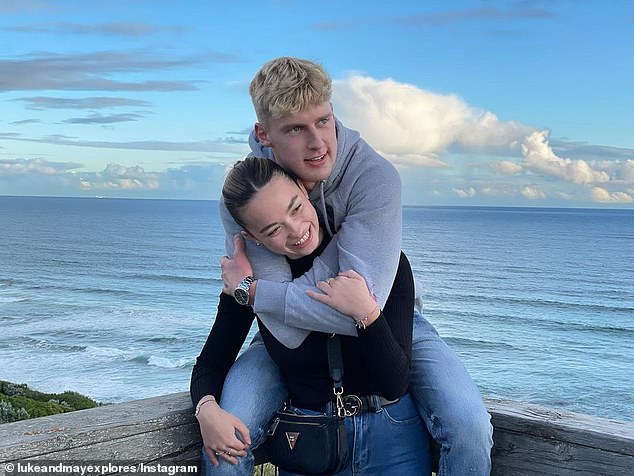 An English couple, Luke and May (pictured), claim they were fired from a fruit picking job in New Zealand after just one day, but their former boss tells a very different story