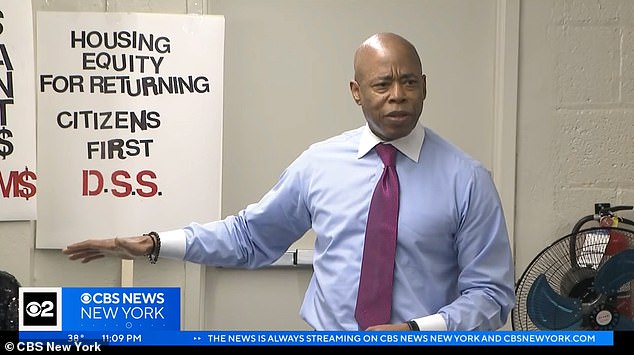 New York Mayor Eric Adams promised angry residents that the long-vacant building would not be used to house migrants or asylum seekers