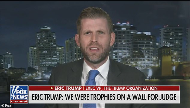 Eric Trump has now hit back at Engoron's decision, saying they were 'trophies on the wall' for justice