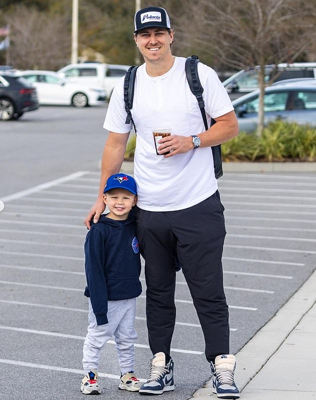 The wife of Blue Jays star Erik Swanson has revealed that their four-year-old son Toby (pictured) has left intensive care after being hit by a car and taken to hospital