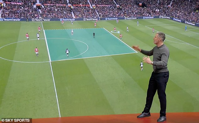 In a five-minute segment of the show, Carragher questioned how United were applying pressure