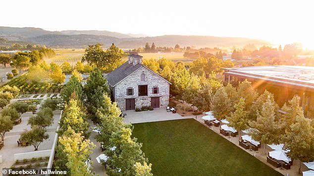 The FBI has launched an investigation into Napa Valley's most famous wineries and has subpoenaed documents related to 40 high-profile individuals.  Pictured: Hall Hundred Acre Winery