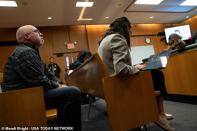 Craig Shilling (left), whose son Justin was one of the four students killed, attended the sentencing in Oakland County Circuit Court