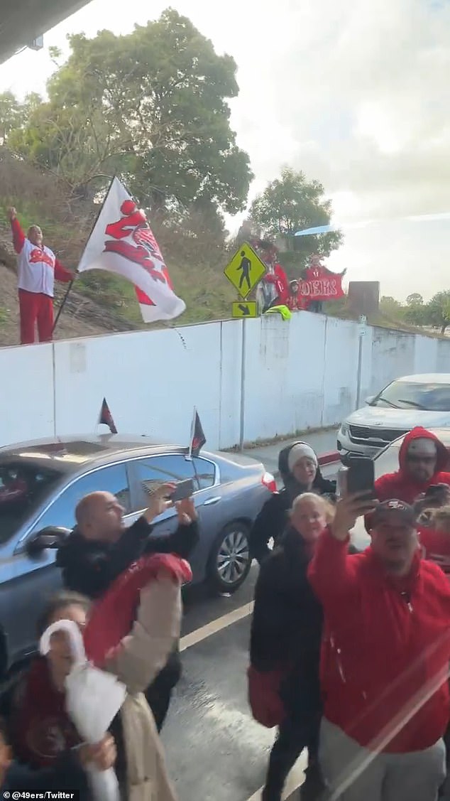 San Francisco 49ers fans brave the treacherous weather to send their team to the Super Bowl on Sunday