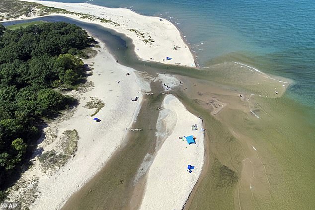 Andrew Howard, 63, was convicted of vandalism and tampering with a national park after he diverted a river by hand, creating a canal that became 200 feet wide (Photo: Platte River after Howard's illegal diversion)