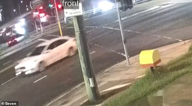 CCTV footage has emerged of a white car allegedly driven by a taekwondo instructor accused of murdering a young Western Sydney family