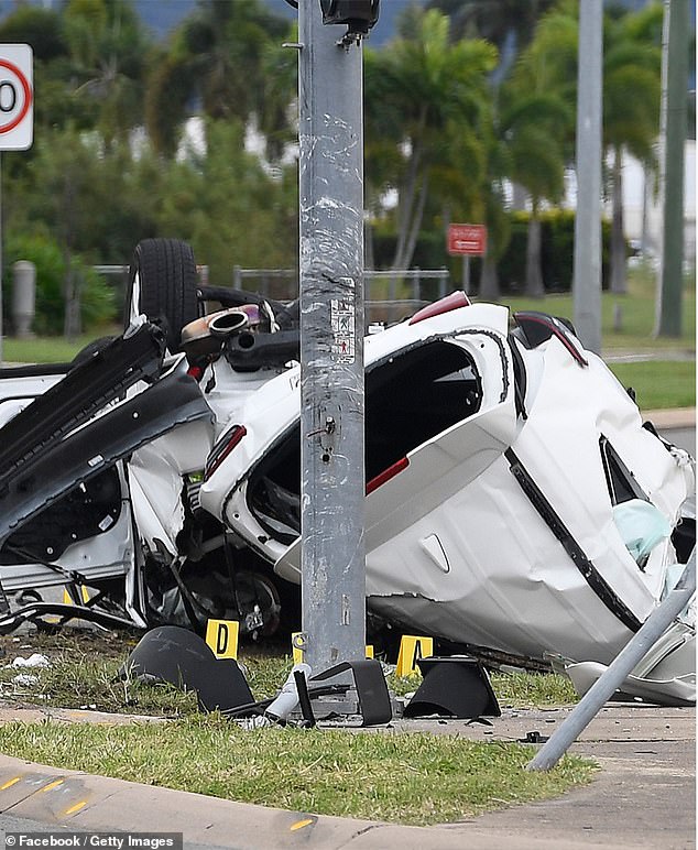 The Kia Sorento SUV (pictured) in which the four teens were traveling was traveling at a high rate of speed at the time of the crash