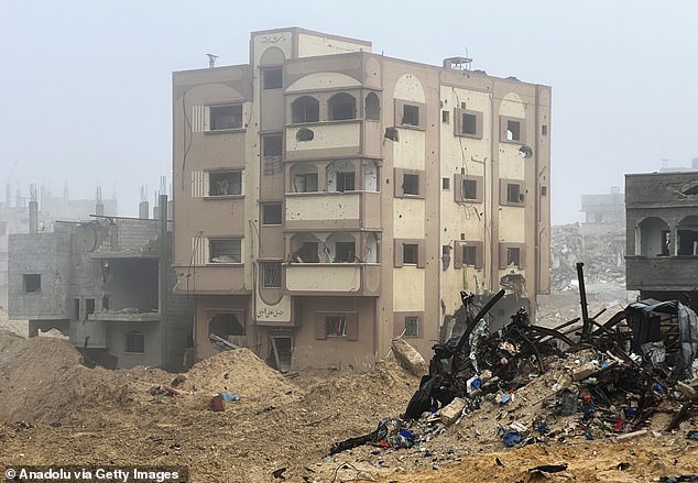 Demolished buildings, destroyed by Israeli airstrikes, such as the withdrawal of Israeli troops from some parts of Khan Younis