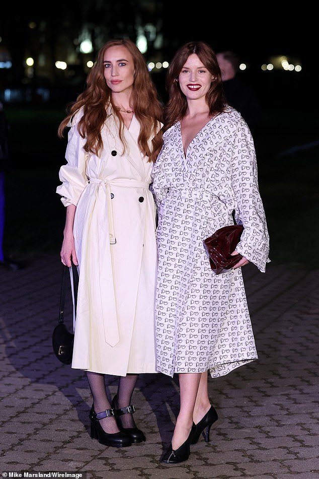 Georgia May Jagger joined her glamorous sister Elizabeth at Burberry's London Fashion Week show on Monday night