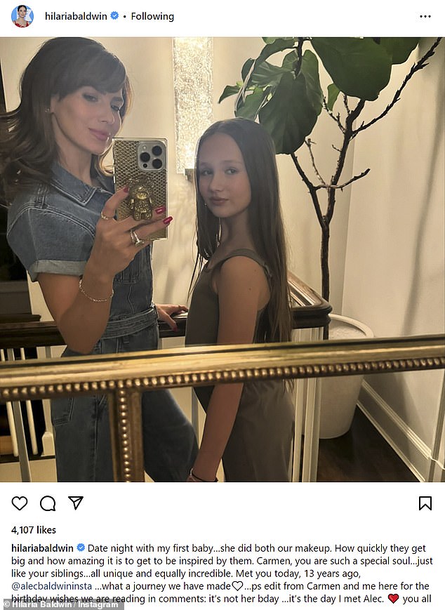 Hilaria Baldwin was criticized for allowing her daughter Carmen, 10, to wear full face makeup on a fun night out