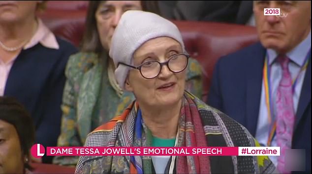 Former Labor politician Dame Tessa Jowell died in 2018 after a battle with advanced brain cancer glioblastoma (pictured in the House of Lords in 2018)