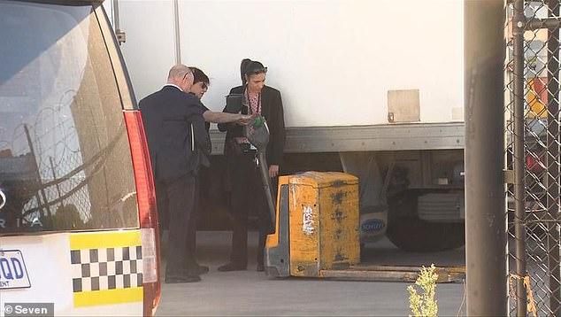 A man died after being crushed by a pallet truck (pictured) at a business in Adelaide's north on Friday morning