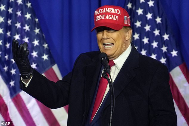 Republican presidential candidate, former President Donald Trump, speaks at a campaign rally