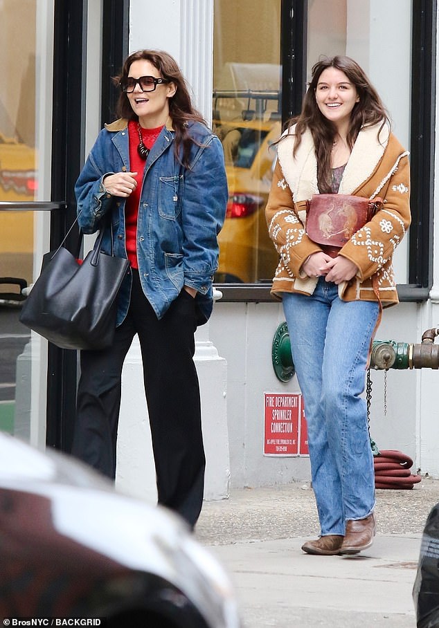 Katie Holmes, 45, and Suri Cruise, 17, have been living together in New York City since Holmes split from Tom Cruise in 2012 (pictured this weekend)