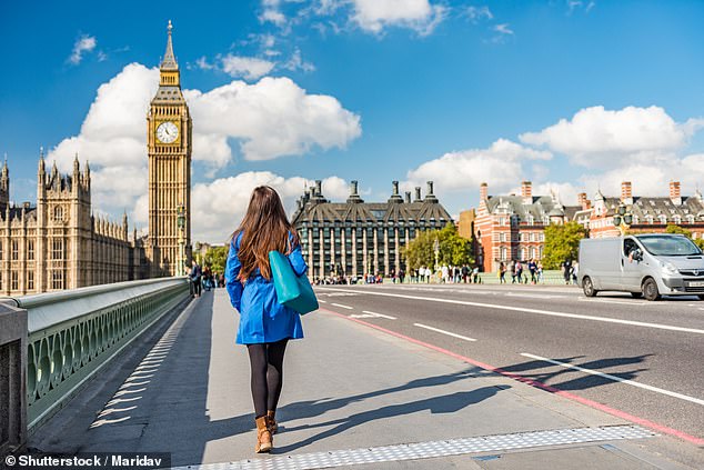 New research shows that workers who commute a total of at least 45 minutes on foot – or just over 20 minutes each way – have better cardiovascular health than workers who rely on cars or public transport (stock image)