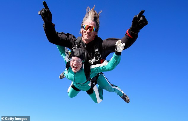 An anonymous woman, believed to be living in Britain, has been punished after revealing she doesn't want her husband to go skydiving with a friend (stock image)