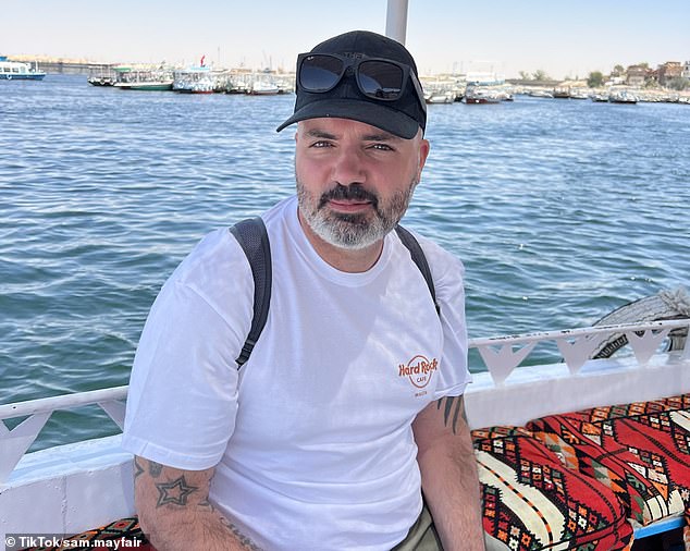 Travel vlogger Sam Mayfair (above) shared his experience sailing from Luxor to Aswan on a Nile river cruise on his TikTok account