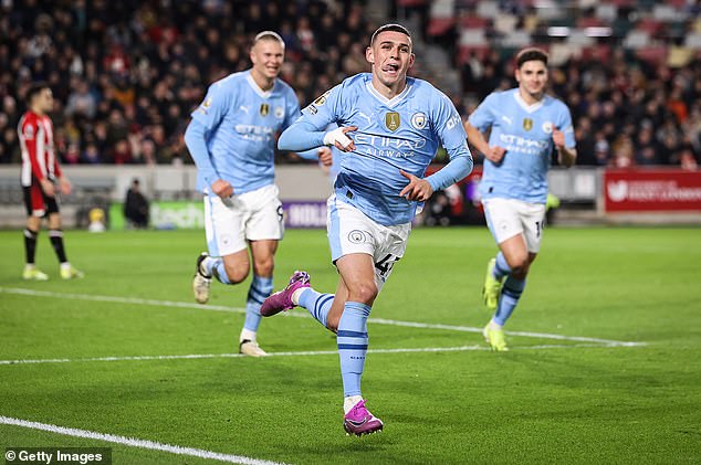 Phil Foden scored a hat-trick in Manchester City's 3-1 win over Brentford on Monday evening