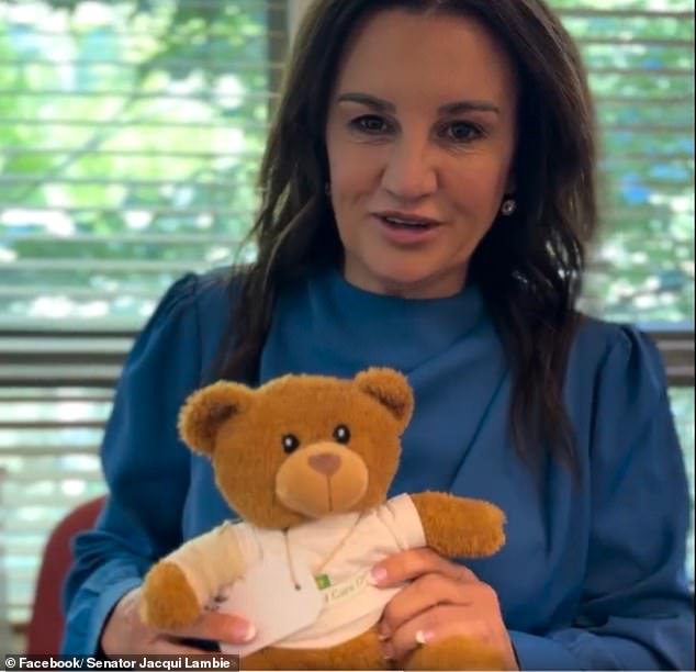 Independent Senator Jacqui Lambie is not impressed that the Albanian government spent $3,000 on giving all federal MPs a teddy bear