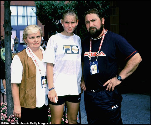 Jelena Dokic (pictured with her parents) arrived in Australia as a child after escaping from war-torn Yugoslavia