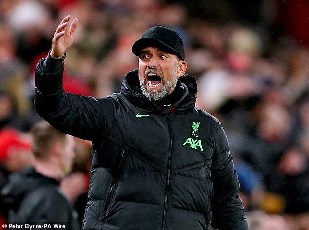 Jurgen Klopp was furious with the atmosphere at Anfield during Wednesday's Premier League match against Luton