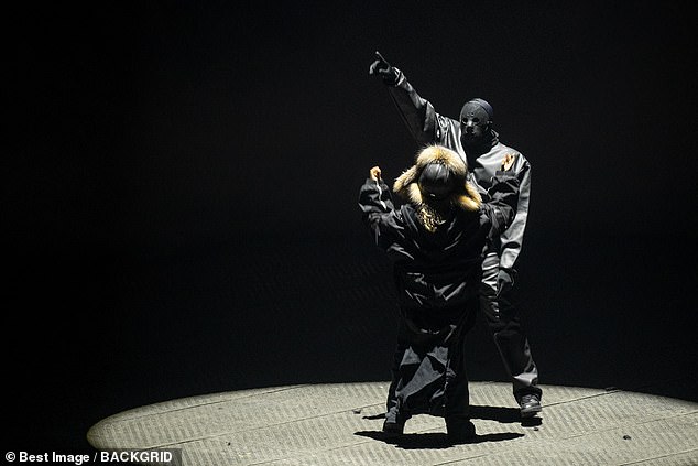 Kanye West was joined on stage in Paris on Sunday night by his 10-year-old daughter North after she was named one of the youngest-ever Billboard Hot 100 stars