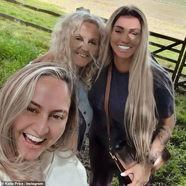 Katie Price has revealed her mum Amy has been hospitalized after suffering a health scar