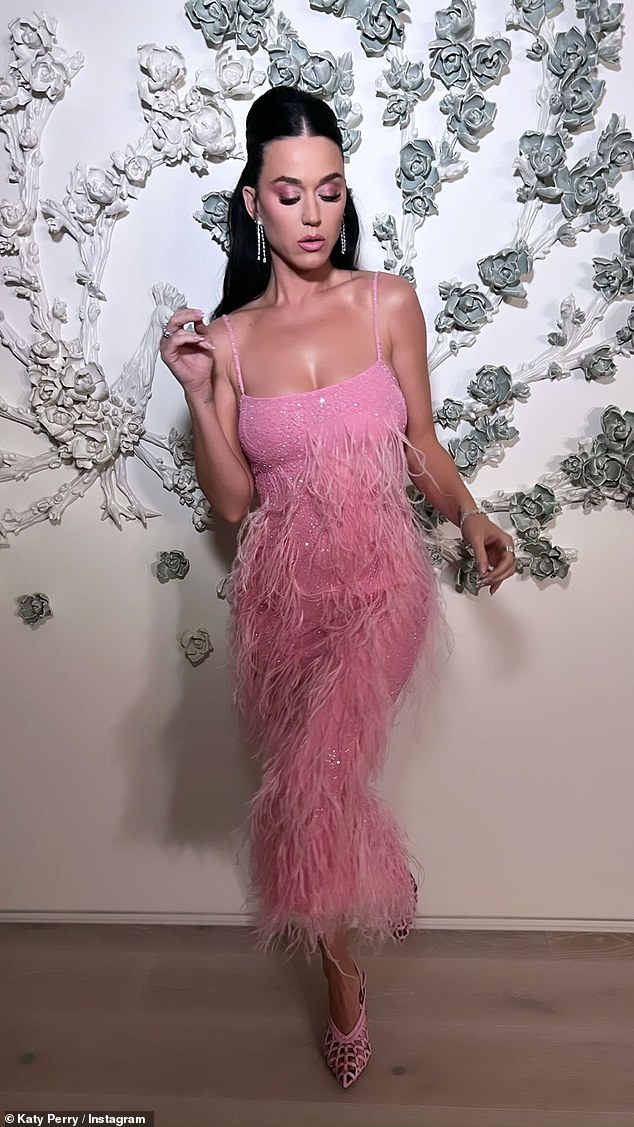 Katy Perry, 39, looked stunning as she posed for a series of photos shared to Instagram on Wednesday